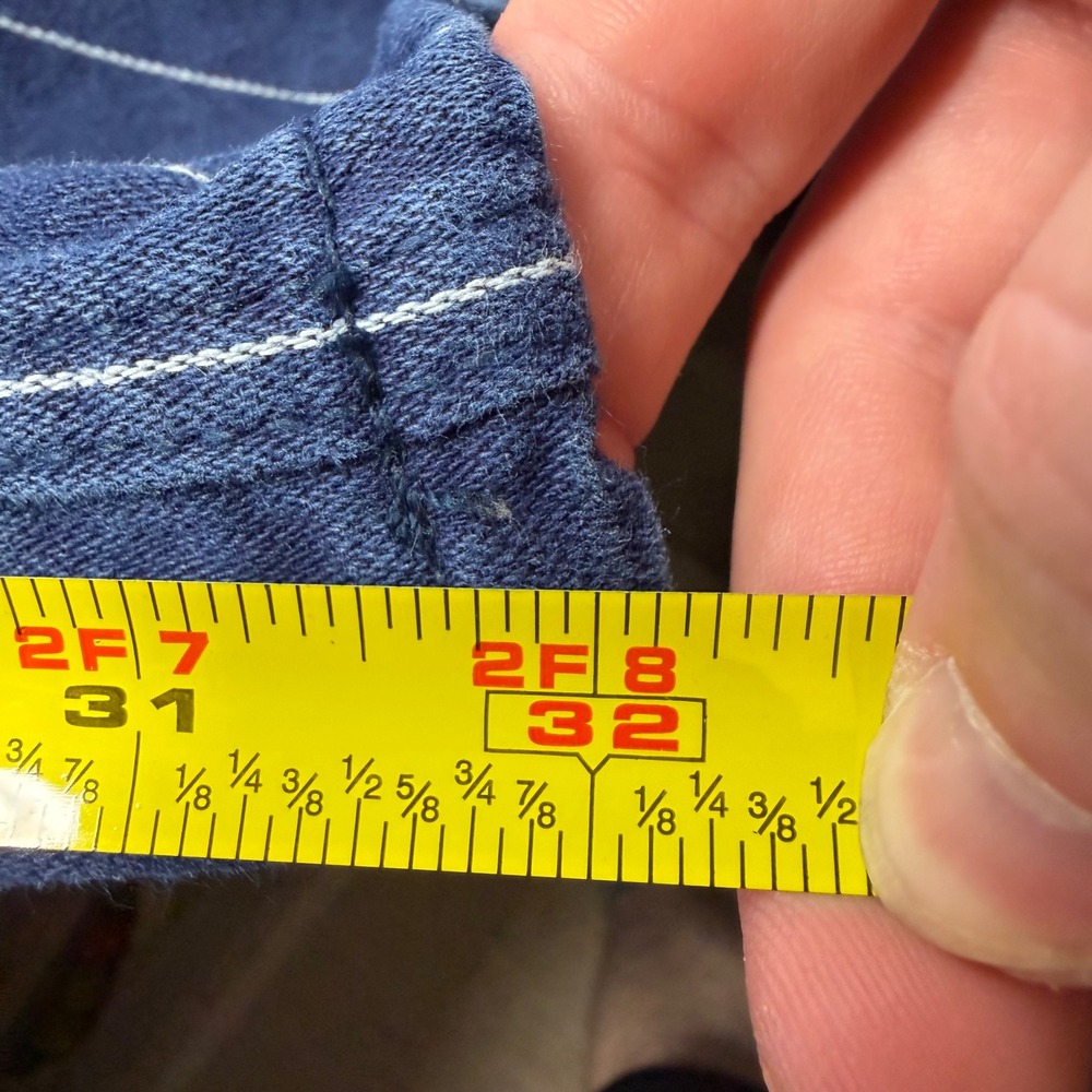 We The Free Pinstripe Wide Leg Jeans Indigo Blue Button Fly OB2391268 Size 31 - Picture 10 of 11